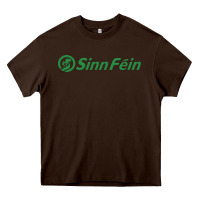 Chocolate Brown SINN FÉIN PARTY IN UNITED KINGDOM Heavy Core Tee - artisFamous