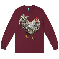 Burgundy dominique rooster Long Sleeve Tee - LillyAllenDesigns