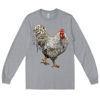 Heather Grey dominique rooster Long Sleeve Tee - LillyAllenDesigns