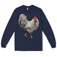 Navy dominique rooster Long Sleeve Tee - LillyAllenDesigns