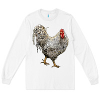 White dominique rooster Long Sleeve Tee - LillyAllenDesigns