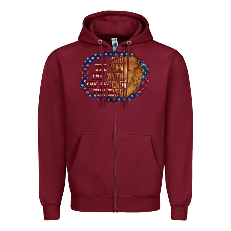 Dad The Man American Flag Zipper Hoodie by Jasminsmagicworld | Teevron
