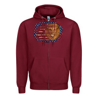 Burgundy dad the man american flag Zipper Hoodie - Jasminsmagicworld