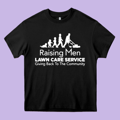 Raising Men Lawn Care Heavy Core Tee Designed By Artisfamous
