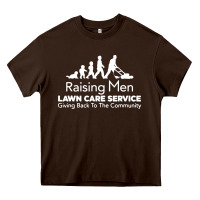 Chocolate Brown raising men lawn care Heavy Core Tee - artisFamous