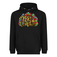 Black christmas rainbow with leopard cactus Heavyweight Hoodie - RanaPortraitStore