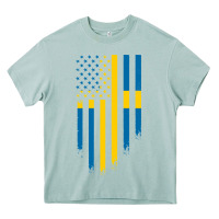 Arona Sweden Swedish Roots American Flag | Canadian Roots Heavy Core Tee - artisFamous