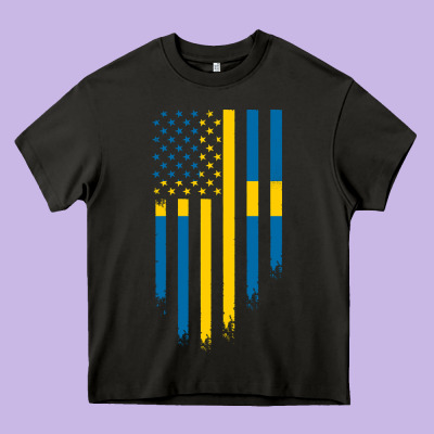 Sweden Swedish Roots American Flag | Canadian Roots Heavy Core Tee Designed By Artisfamous