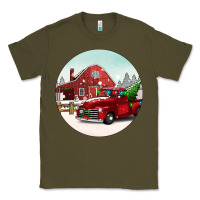 Army Green Christmas farm Christmas Classic Tee - BarkalooDesign