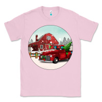 Bubblegum Pink Christmas farm Christmas Classic Tee - BarkalooDesign