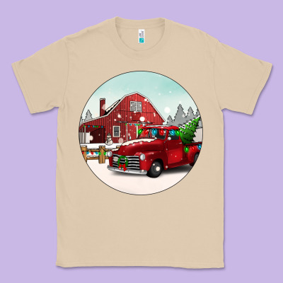 Christmas Farm Christmas Classic Tee Designed By Barkaloodesign