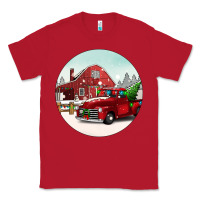 Red Christmas farm Christmas Classic Tee - BarkalooDesign
