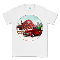White Christmas farm Christmas Classic Tee - BarkalooDesign