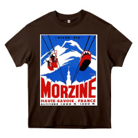 Chocolate Brown Savoie France Blue Heavy Core Tee - artisFamous
