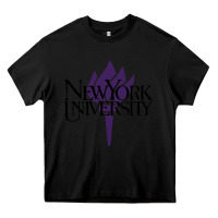 Black New York University Heavy Core Tee - artisFamous