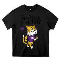 Black New York University Heavy Core Tee - artisFamous