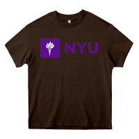 Chocolate Brown nyu new york university purple Heavy Core Tee - artisFamous