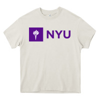 Cream nyu new york university purple Heavy Core Tee - artisFamous