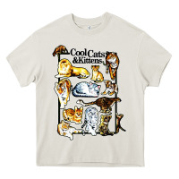 Cream cool cats and kittens Heavy Core Tee - artisFamous