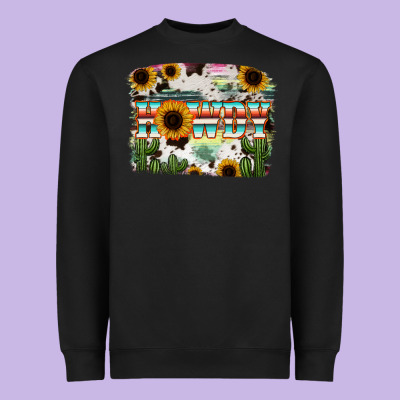 Howdy Serape And Sunflower Heavyweight Sweatshirt Designed By Ranaportraitstore