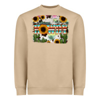 Mushroom Howdy Serape And Sunflower Heavyweight Sweatshirt - RanaPortraitStore