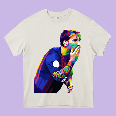 Lionel Messi Heavy Core Tee Designed By Artisfamous