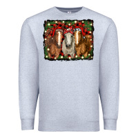 Heather Grey Christmas horses Premium Sweatshirt - RanaPortraitStore