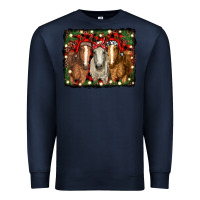 Navy Christmas horses Premium Sweatshirt - RanaPortraitStore