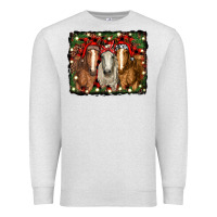 Oatmeal Heather Christmas horses Premium Sweatshirt - RanaPortraitStore