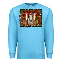 Ocean Blue Christmas horses Premium Sweatshirt - RanaPortraitStore