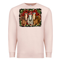 Pale Pink Christmas horses Premium Sweatshirt - RanaPortraitStore