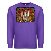 Purple Christmas horses Premium Sweatshirt - RanaPortraitStore