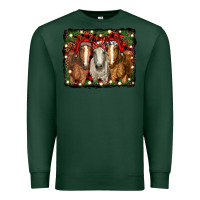 Sports Green Christmas horses Premium Sweatshirt - RanaPortraitStore