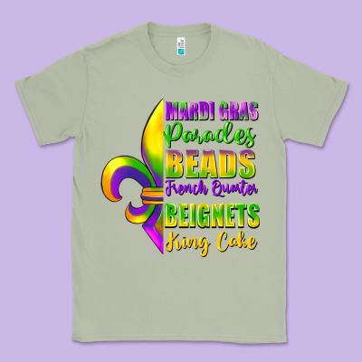 Mardi Gras Parades Beads Classic Tee Designed By Fadigitalartstudio