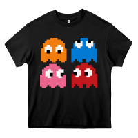 Black pacman ghosts cool retro 80s Heavy Core Tee - artisFamous
