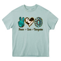 Arona Peace Love Turquoise Heavy Core Tee - Jasminsmagicworld