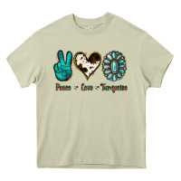 Mossy Peace Love Turquoise Heavy Core Tee - Jasminsmagicworld