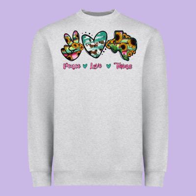 Peace Love Texas Heavyweight Sweatshirt Designed By Ranaportraitstore