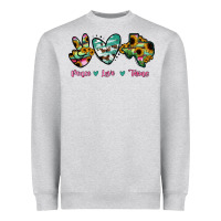 Heather Grey Peace Love Texas Heavyweight Sweatshirt - RanaPortraitStore