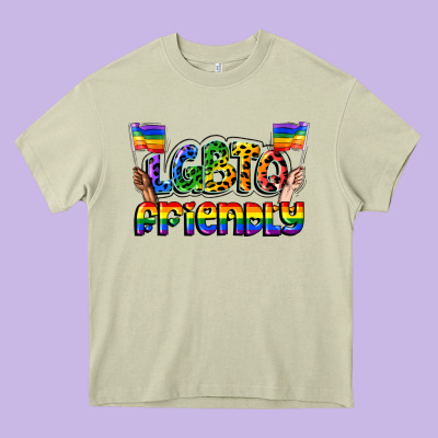 Lgbtq Friendly Pride Heavy Core Tee Designed By Fadigitalartstudio