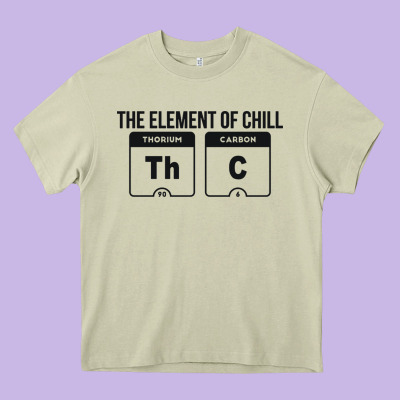 Mens The Element Of Chill Thc Marijuana Joke Black Heavy Core Tee Designed By Artisfamous