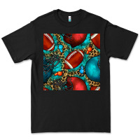Black american football helmet with leopard and gemstone Premium Tee - BundleAndBundleShop