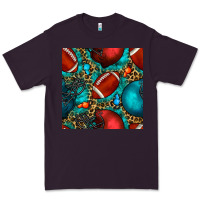 Plum american football helmet with leopard and gemstone Premium Tee - BundleAndBundleShop
