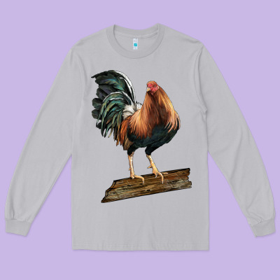 American Game Rooster Standing Long Sleeve Tee Designed By Lillyallendesigns