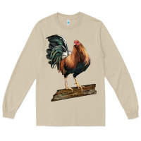 Mushroom american game rooster standing Long Sleeve Tee - LillyAllenDesigns
