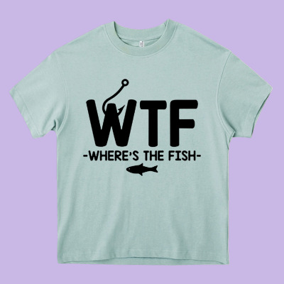 Where's The Fish Heavy Core Tee Designed By Artisfamous
