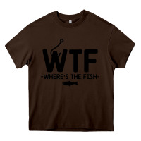 Chocolate Brown where's the fish Heavy Core Tee - artisFamous
