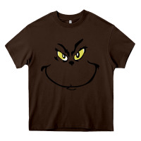 Chocolate Brown Grinch Face Heavy Core Tee - artisFamous