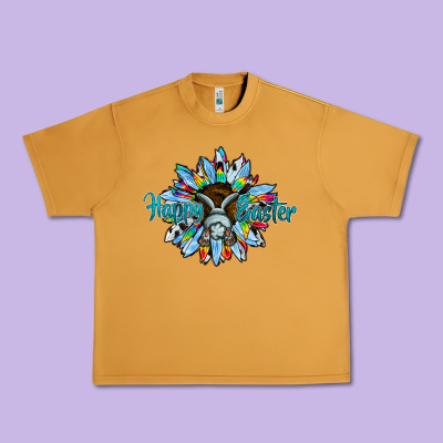 Happy Easter Sunflower Urban Heavy Tee Designed By Cowhidedigitalart