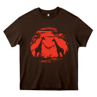 Chocolate Brown giraffe Heavy Core Tee - artisFamous